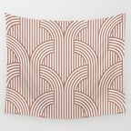 Terracotta retro lines Wall Tapestry Gallery Image 4