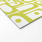Mid Century Modern Piquet Abstract Multi Pattern Chartreuse and White Welcome Mat Gallery Image 2