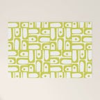 Mid Century Modern Piquet Abstract Multi Pattern Chartreuse and White Welcome Mat Gallery Image 1