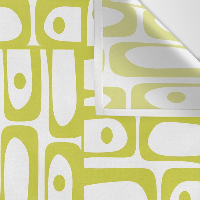 Mid Century Modern Piquet Abstract Multi Pattern Chartreuse and White Wall Tapestry Gallery Image 3