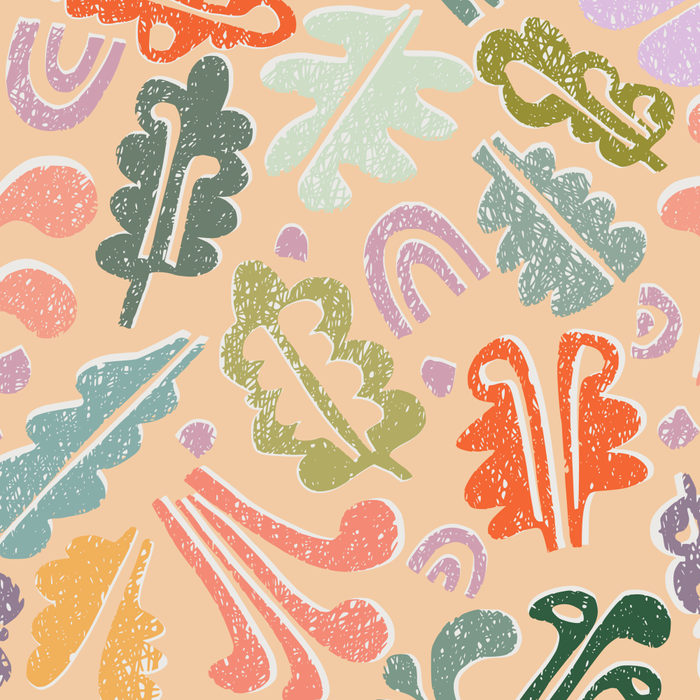 Block print leaves pattern peachy Coffee Mug Gallery Image 2