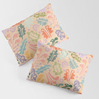 Block print leaves pattern peachy Pillow Sham Gallery Image 3