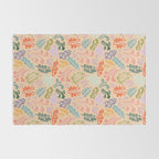Block print leaves pattern peachy Rug Gallery Image 2