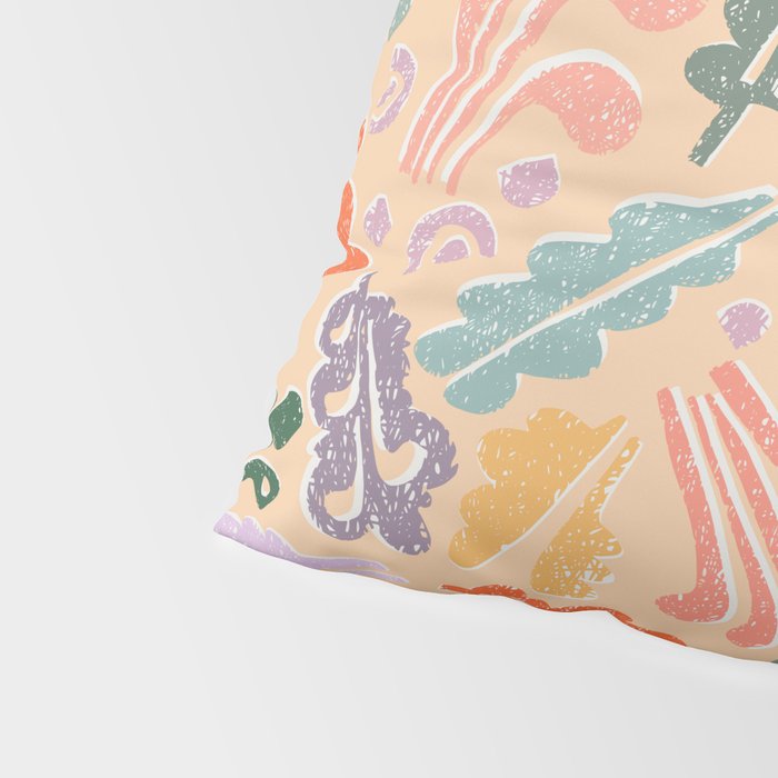Block print leaves pattern peachy Pillow Sham Gallery Image 4