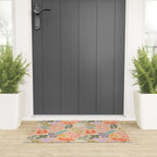 Block print leaves pattern peachy Welcome Mat Gallery Image 3
