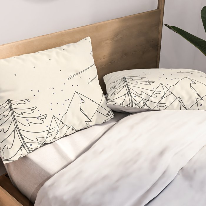 Minimal Line Mountain Beauty I Pillow Sham Gallery Image 2