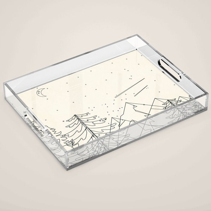 Minimal Line Mountain Beauty I Acrylic Tray Gallery Image 1