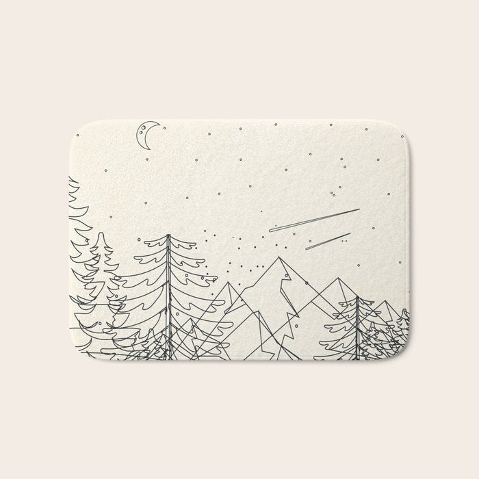 Minimal Line Mountain Beauty I Bath Mat Gallery Image 1