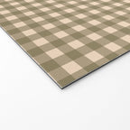 Gingham Plaid Olive Vintage Green Welcome Mat Gallery Image 2