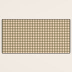 Gingham Plaid Olive Vintage Green Desk Mat Gallery Image 3