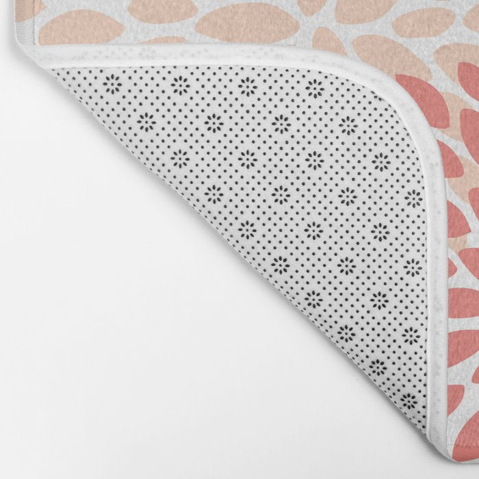 Floral Blooms, Coral, Navy, Aqua Bath Mat Gallery Image 2