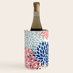 Floral Blooms, Coral, Navy, Aqua Wine Chiller Gallery Image 3