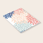 Floral Blooms, Coral, Navy, Aqua Notebook Gallery Image 3