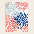Floral Blooms, Coral, Navy, Aqua Notebook Gallery Image 4
