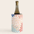 Floral Blooms, Coral, Navy, Aqua Wine Chiller Gallery Image 2