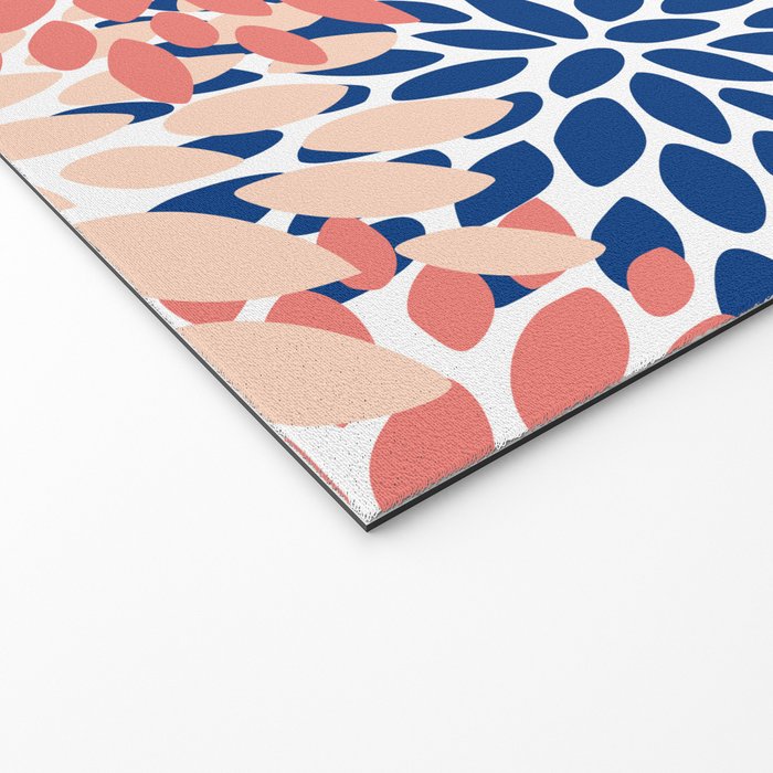 Floral Blooms, Coral, Navy, Aqua Welcome Mat Gallery Image 2