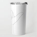 Minimal Line Art Shaka Hand Gesture Travel Mug Gallery Image 2