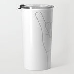 Minimal Line Art Shaka Hand Gesture Travel Mug Gallery Image 3