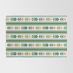 Scandi-Floral Stripes Green Pink Blue Rug Gallery Image 2