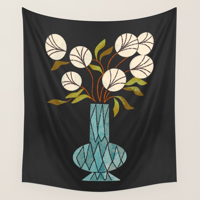 Crystal Vase Peonies Wall Tapestry Gallery Image 1
