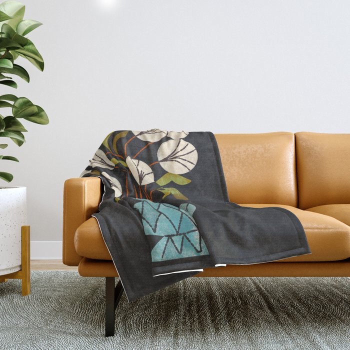 Crystal Vase Peonies Throw Blanket Gallery Image 1