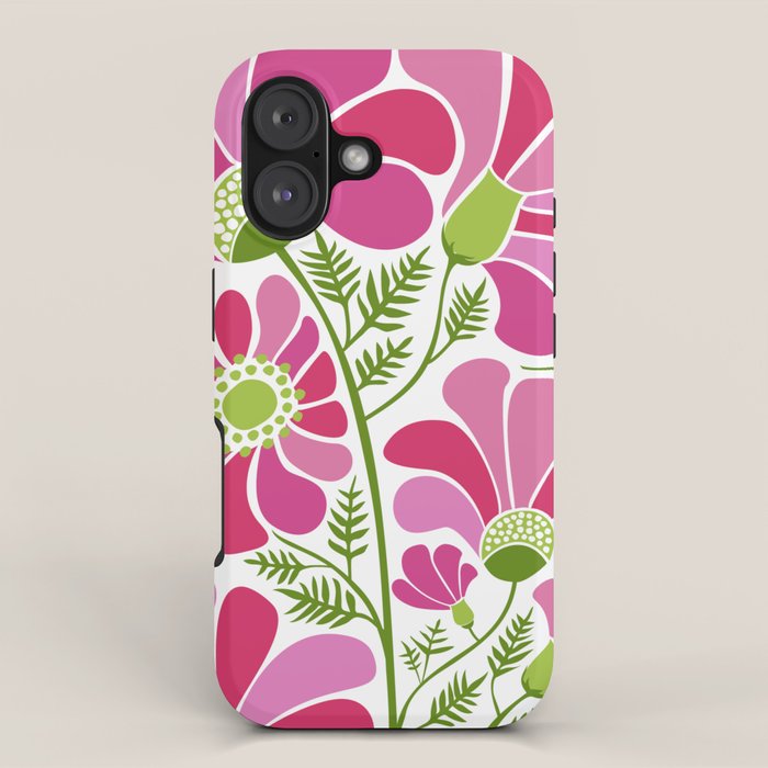 Pink Daisy Flower Illustration iPhone Case Gallery Image 1