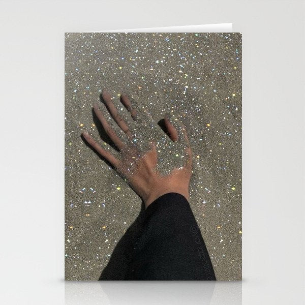 TOUCHING THE GOLDEN SAND | beach | summer | collage | glitter | warm | sunshine | summer | hand  Stationery Card Gallery Image 2