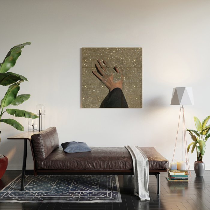 TOUCHING THE GOLDEN SAND | beach | summer | collage | glitter | warm | sunshine | summer | hand  Wood Wall Art Gallery Image 2