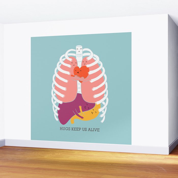 Hugs keep us alive Wall Mural Gallery Image 2