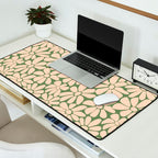 Retro Floral - Green and Cream  Desk Mat Gallery Image 2