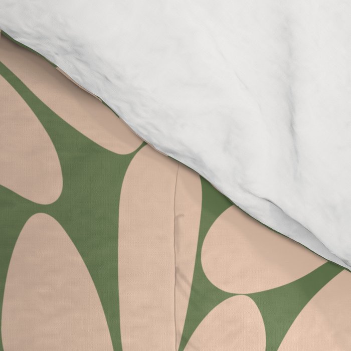 Retro Floral - Green and Cream  Comforter Gallery Image 4