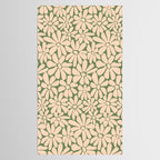 Retro Floral - Green and Cream  Tablecloth Gallery Image 2