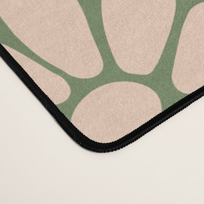 Retro Floral - Green and Cream  Desk Mat Gallery Image 4