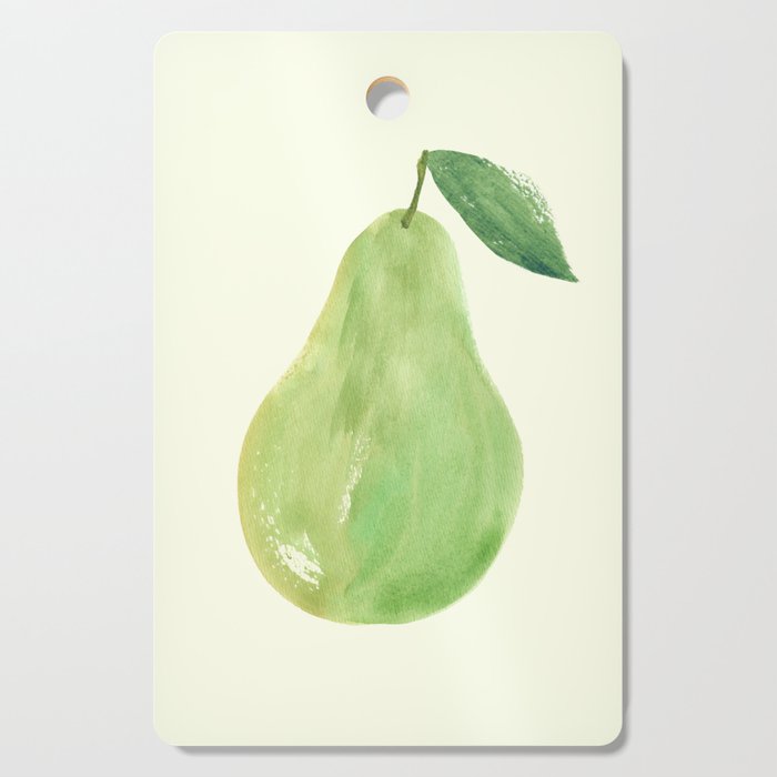 Pear Watercolor Illustration Cutting Board Gallery Image 1