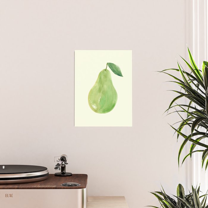 Pear Watercolor Illustration Poster Gallery Image 2