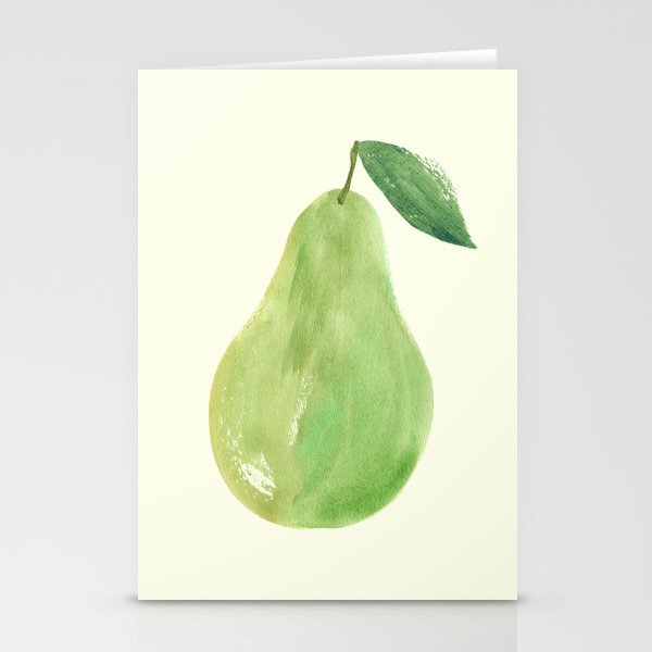Pear Watercolor Illustration Stationery Card Gallery Image 2