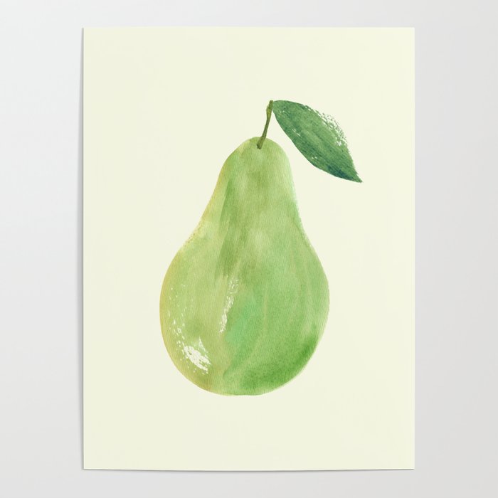 Pear Watercolor Illustration Poster Gallery Image 4