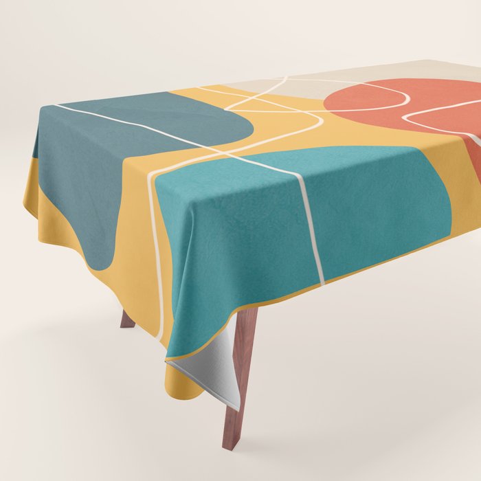 Minimal Colorful Abstract Shapes 11 Tablecloth Gallery Image 1