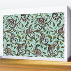 Lush Tropical Lemur Monkey Paradise Turquoise Wall Mural Gallery Image 2