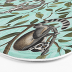 Lush Tropical Lemur Monkey Paradise Turquoise Bath Mat Gallery Image 3