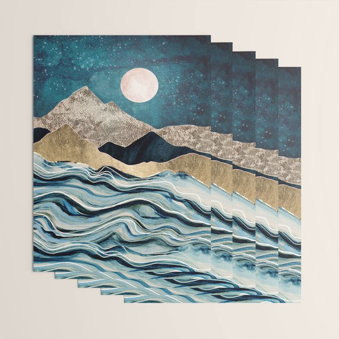 Indigo Sea Wrapping Paper Gallery Image 3