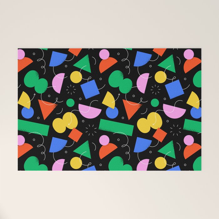 Colorful abstract geometric shape art pattern Welcome Mat Gallery Image 1