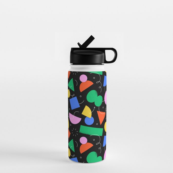 Colorful abstract geometric shape art pattern Water Bottle Gallery Image 1