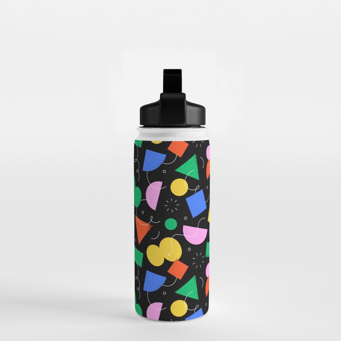 Colorful abstract geometric shape art pattern Water Bottle Gallery Image 2