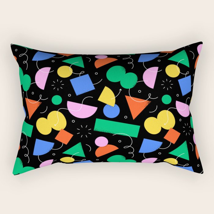 Colorful abstract geometric shape art pattern Rectangular Pillow Gallery Image 2