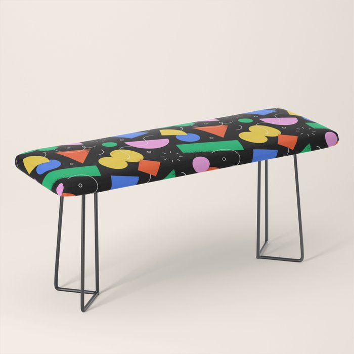 Colorful abstract geometric shape art pattern Bench Gallery Image 1