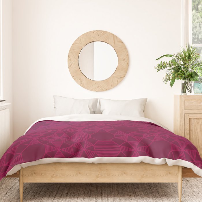 Abstract Minimalism in Raspberry Duvet Cover Gallery Image 3