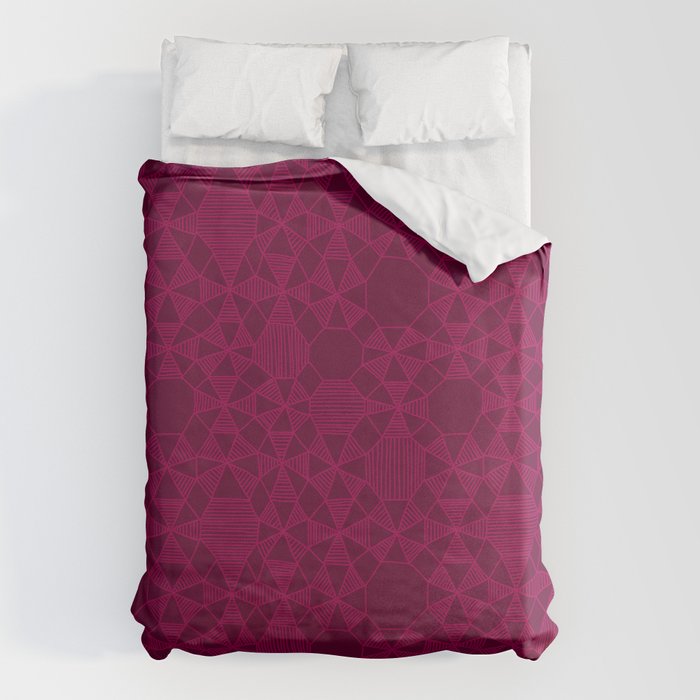 Abstract Minimalism in Raspberry Duvet Cover Gallery Image 6