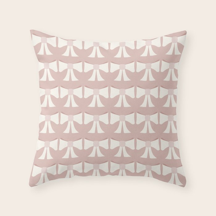 Vintage Bows XV Pink Throw Pillow Gallery Image 1