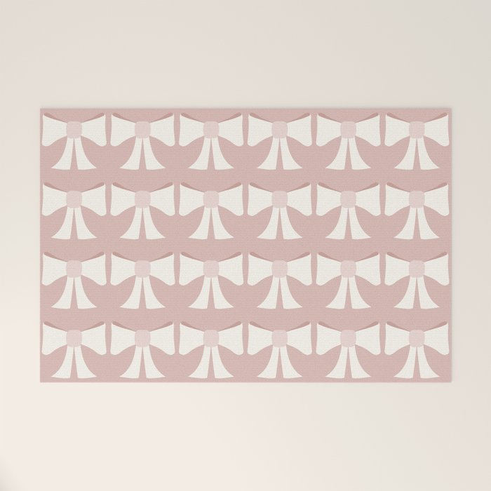Vintage Bows XV Pink Welcome Mat Gallery Image 1